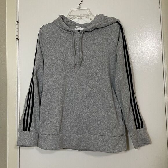 Adidas gray pullover hoodie with pockets size large - Picture 1 of 6
